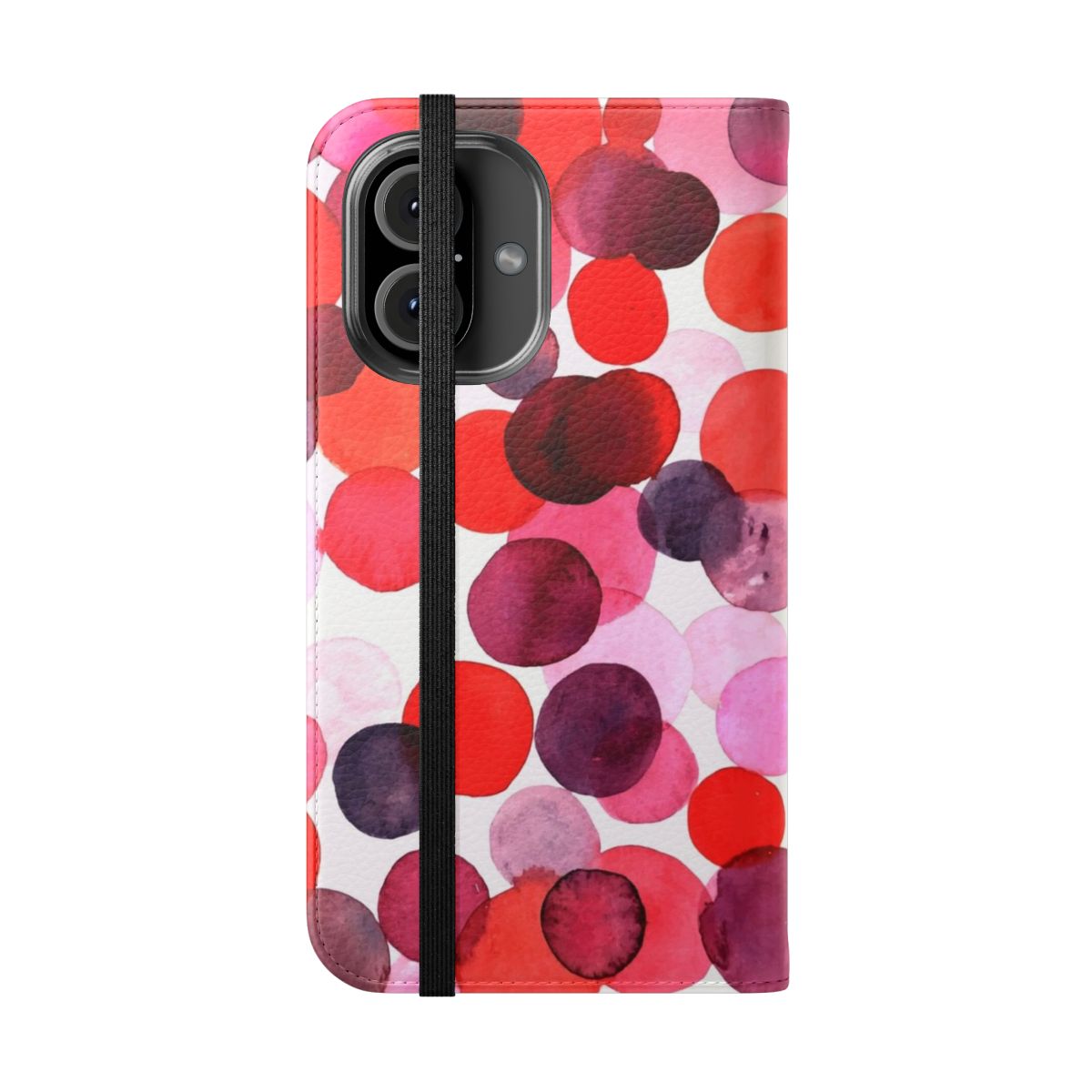 Bubbles Flip Cover Phone Case with Vibrant Colors and Patterns - Folded Front