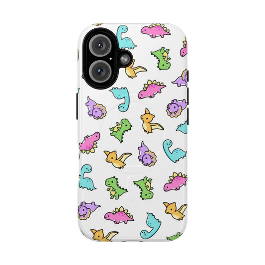 Cute dinosaur-themed magnetic protective phone cases