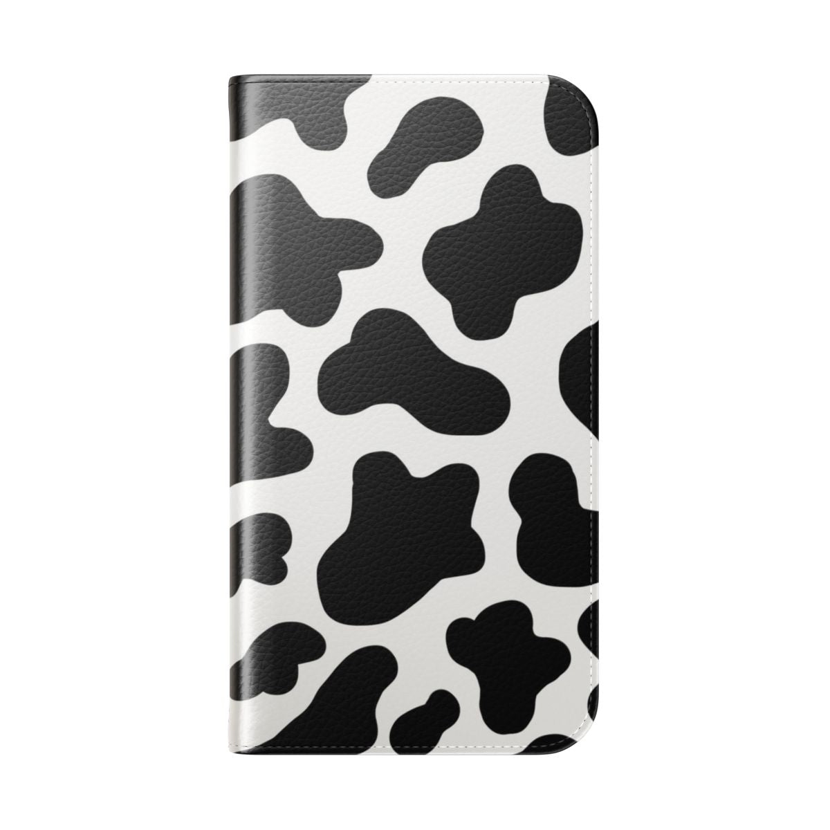 Cow print flip cover phone case for modern, trendy phone users - Folded Back