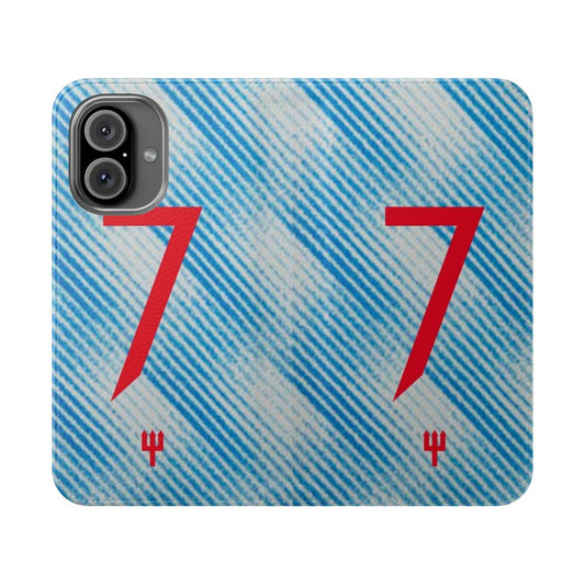 Soccer/Football-themed phone case with Manchester United-inspired design featuring the Number 7 jersey