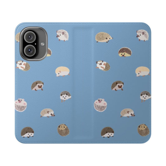 Hedgehog pattern phone case cover with a cute animal design