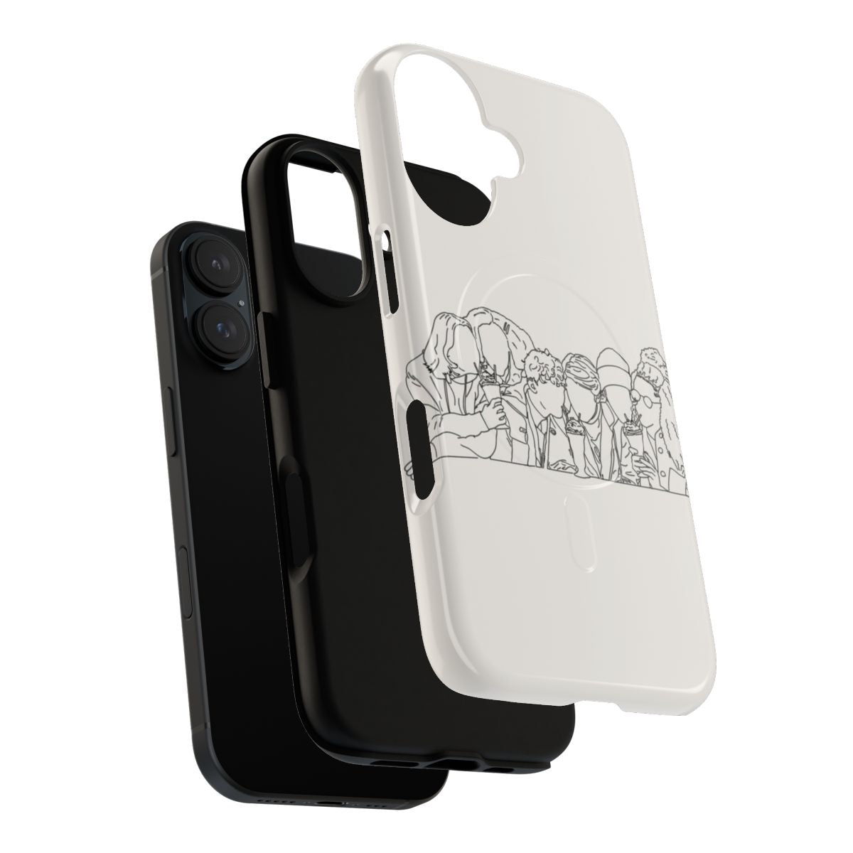 Heartstopper inspired lineart design on a durable magnetic phone case - Layers