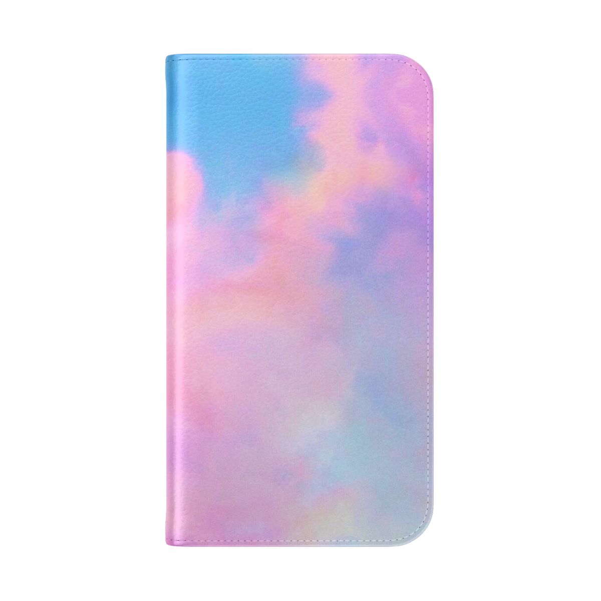 Flip phone case with a Taylor Swift-inspired "Lover clouds" design - Folded Back