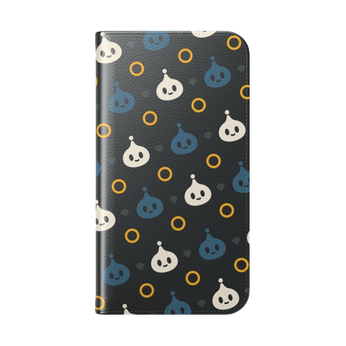 A flip cover phone case with a fantasy-themed design inspired by the Sonic the Hedgehog video game franchise. - Folded Back