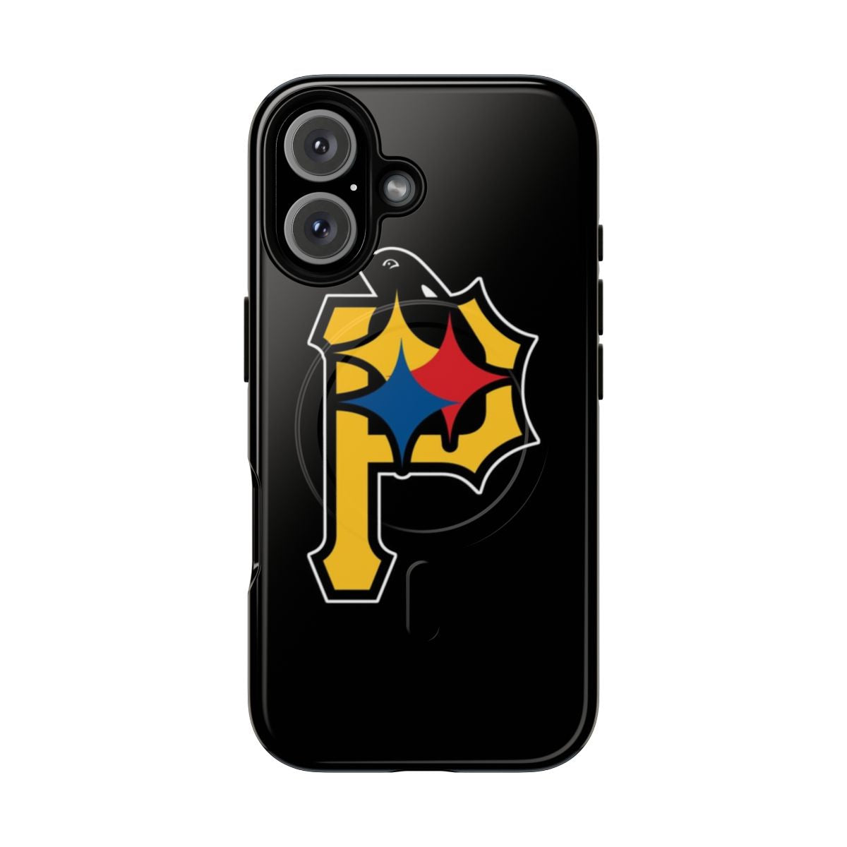 Grey phone case with Pittsburgh sports team design for men