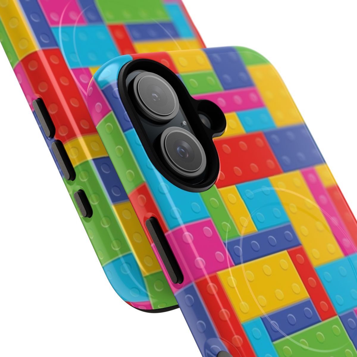 Colorful building blocks inspired magnetic phone case - Detail