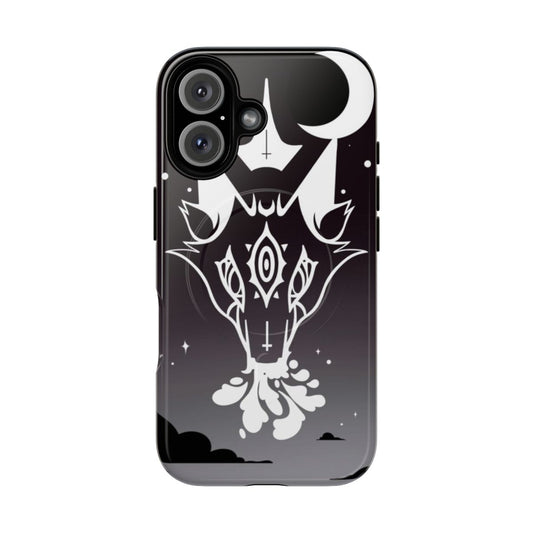 Vivziepop inspired magnetic phone cases featuring Loona, Millie, Moxxie, Blitzo, and Blitz from Hazbin Hotel and Helluva Boss