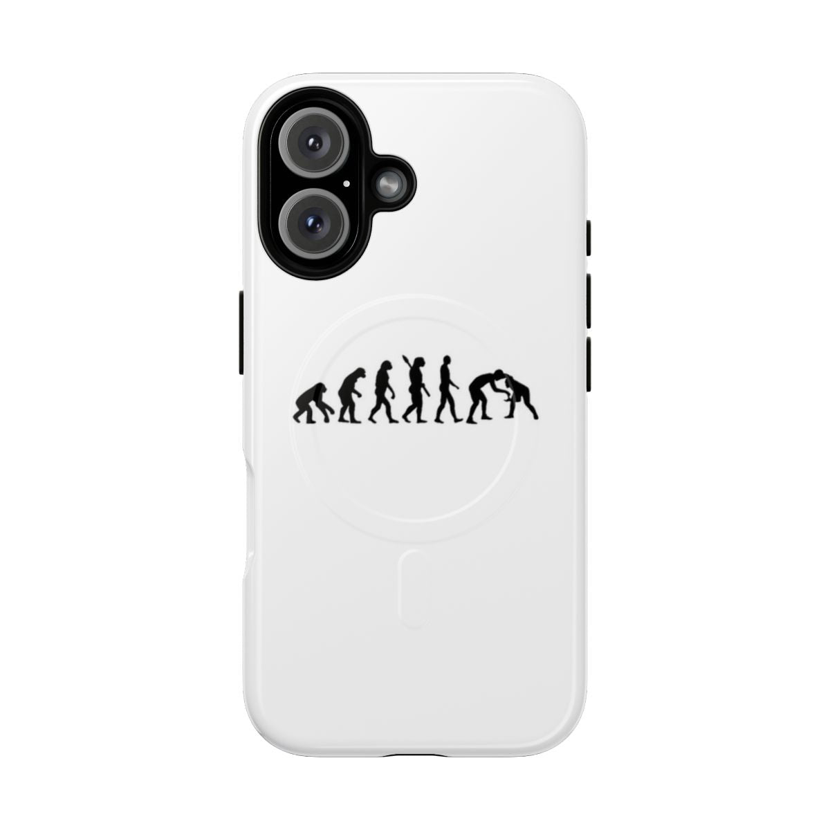 Magnetic tough phone case with evolution wrestling and martial arts design