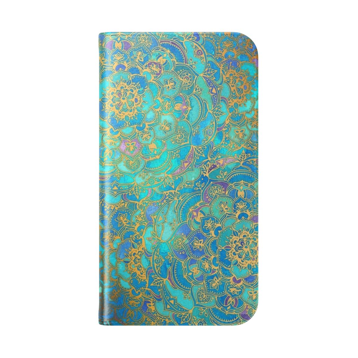 Colorful mandala pattern phone case with a stained glass design - Folded Back