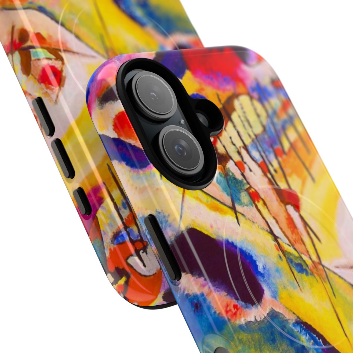 Artistic abstract magnetic tough phone case featuring the art style of Wassily Kandinsky - Detail