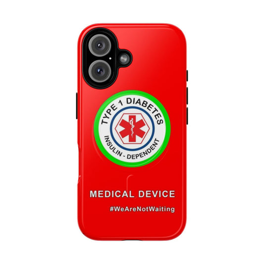 Magnetic tough case for medical devices like diabetes and looping equipment