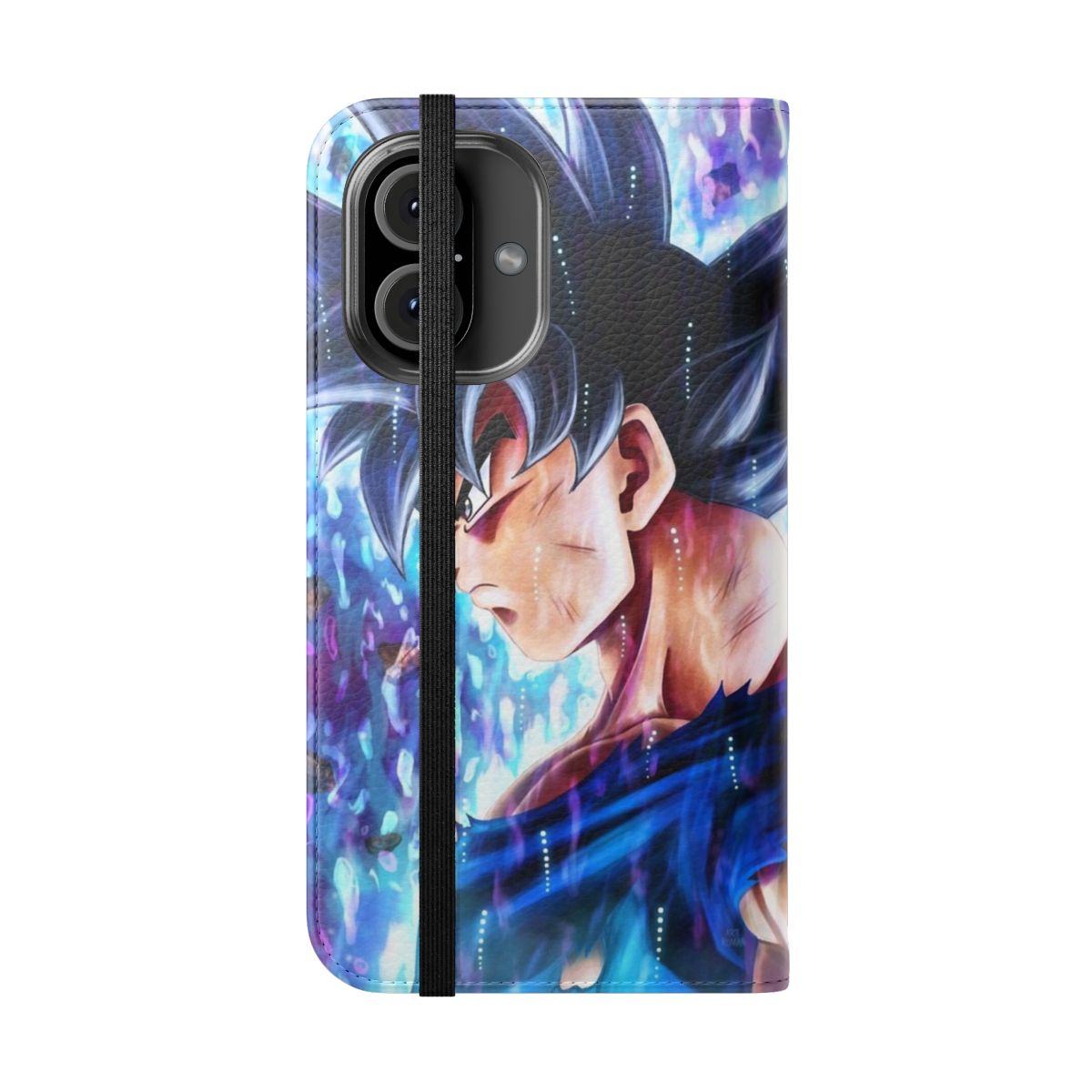 Anime-themed dragon ball z goku phone case with flip cover - Folded Front