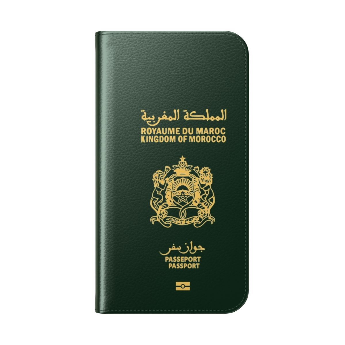 Stylish moroccan phone case with passport design - Folded Back