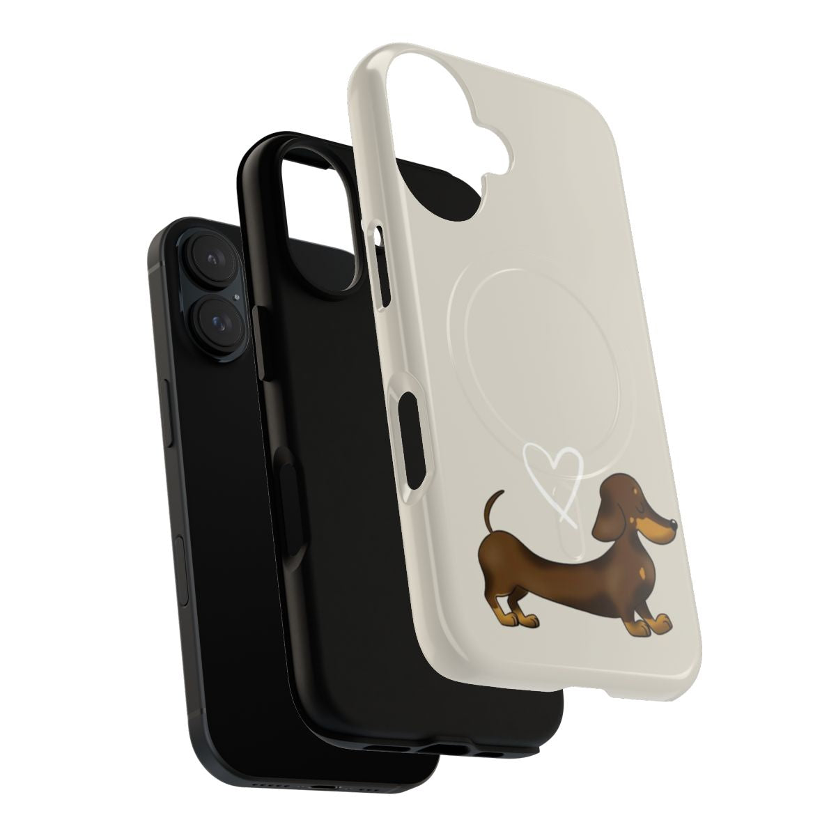 Chocolate and tan dachshund or sausage dog on a tough phone case - Layers