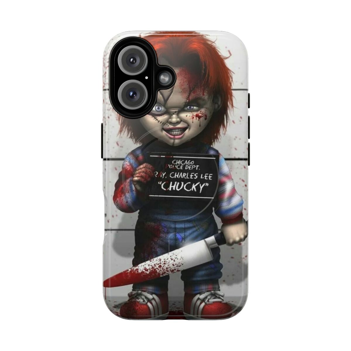 Chucky from Child's Play horror movie character on a protective magnetic phone case