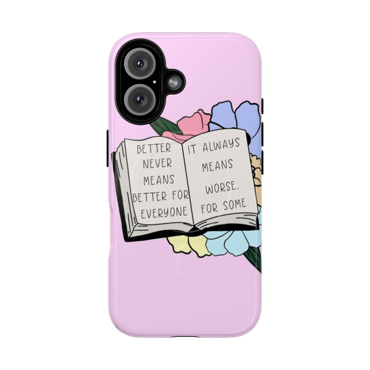 Handmaid's Tale inspired magnetic protective phone case with floral design