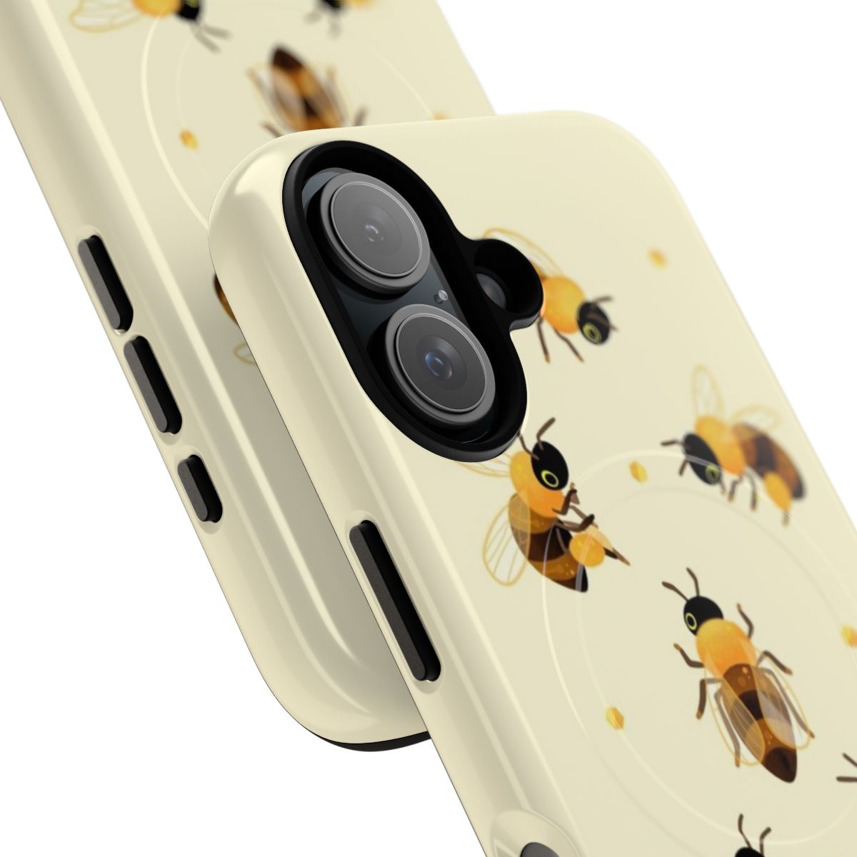 Honey bees magnetic protective phone case with a cottagecore design - Detail