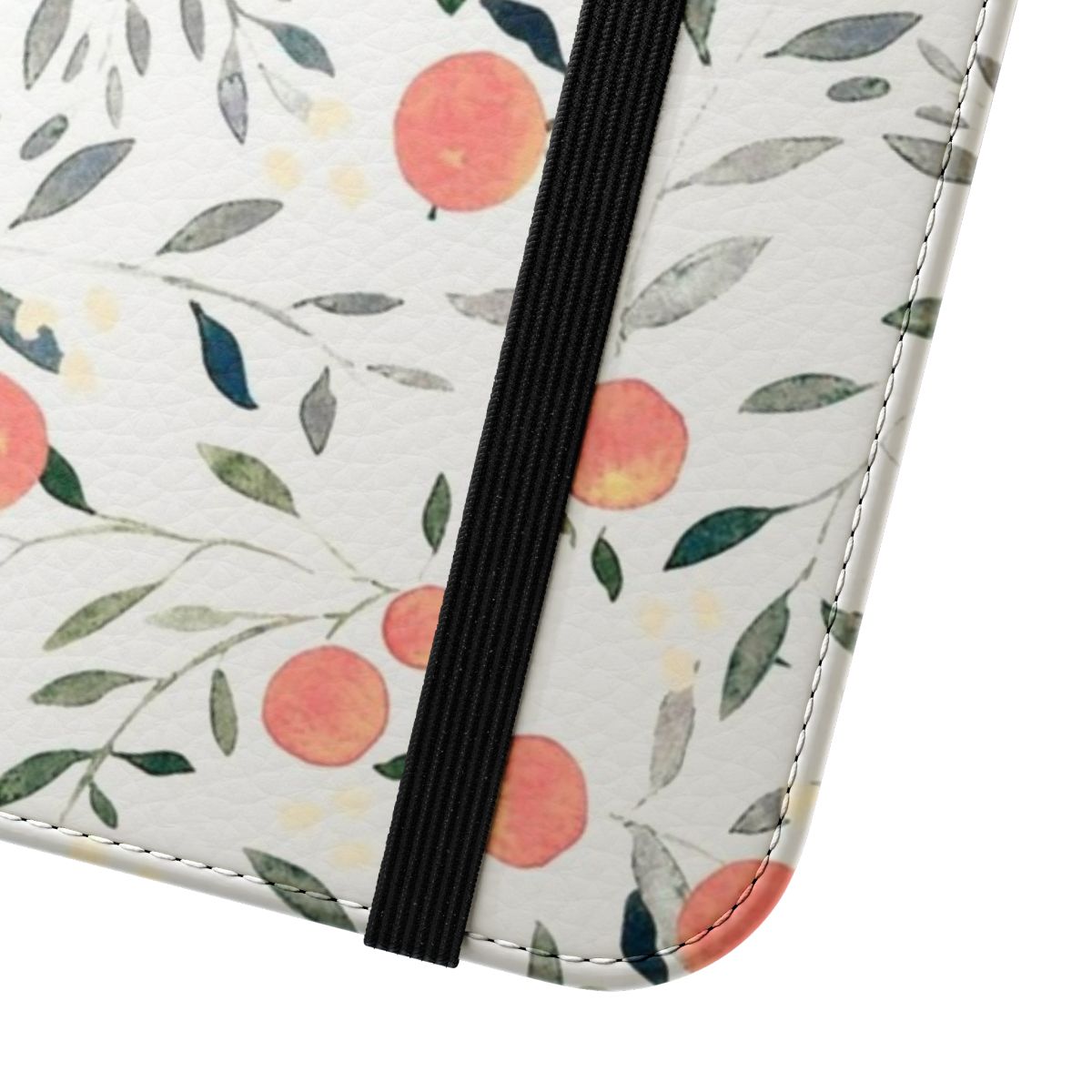 Peach and floral pattern phone case with a vibrant, bohemian design. - Close Up