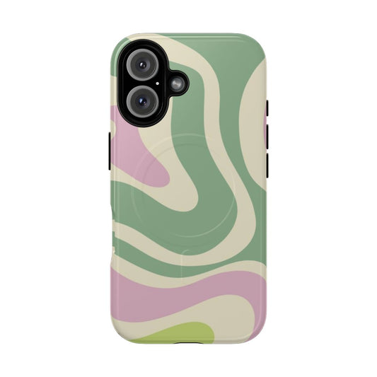 Vibrant abstract swirl pattern in soft pastel colors on a magnetic tough phone case