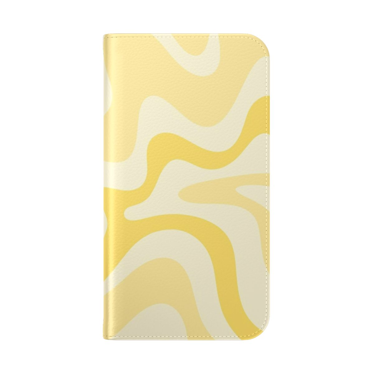 Retro abstract pastel square design phone case with liquid swirls - Folded Back