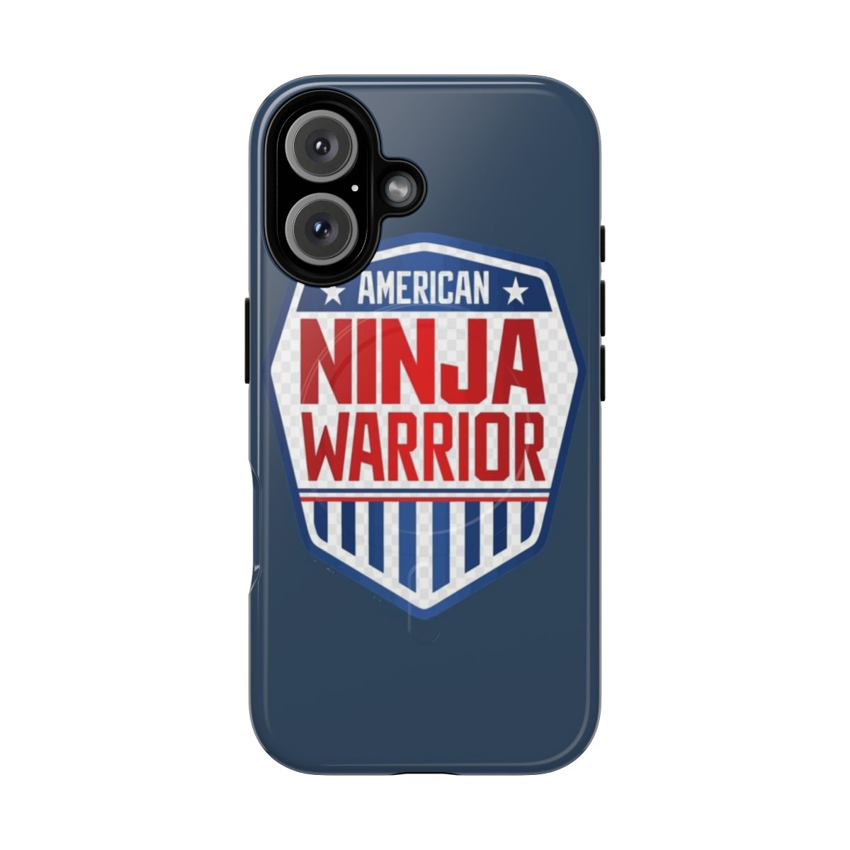 Camo-patterned tough phone case with ninja warrior design for kids