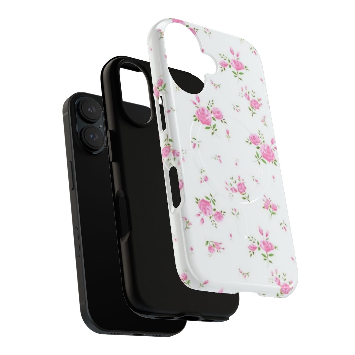 A stylish floral pattern phone case with a magnetic tough design. - Layers