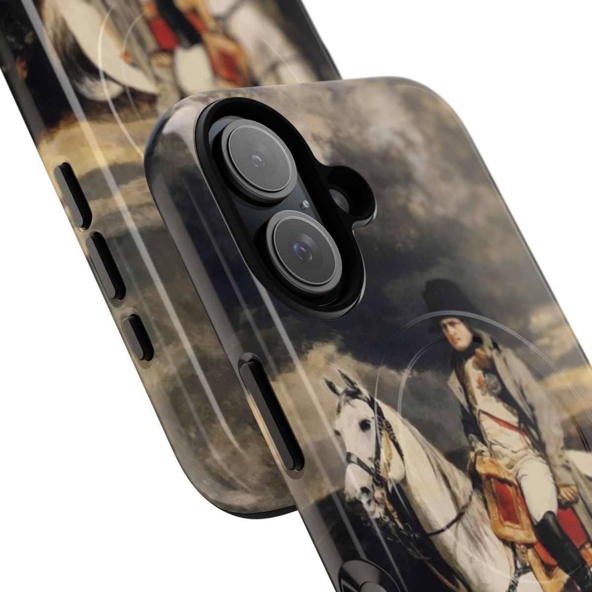 Magnetic tough phone case with image of Napoleon Bonaparte riding a horse - Detail