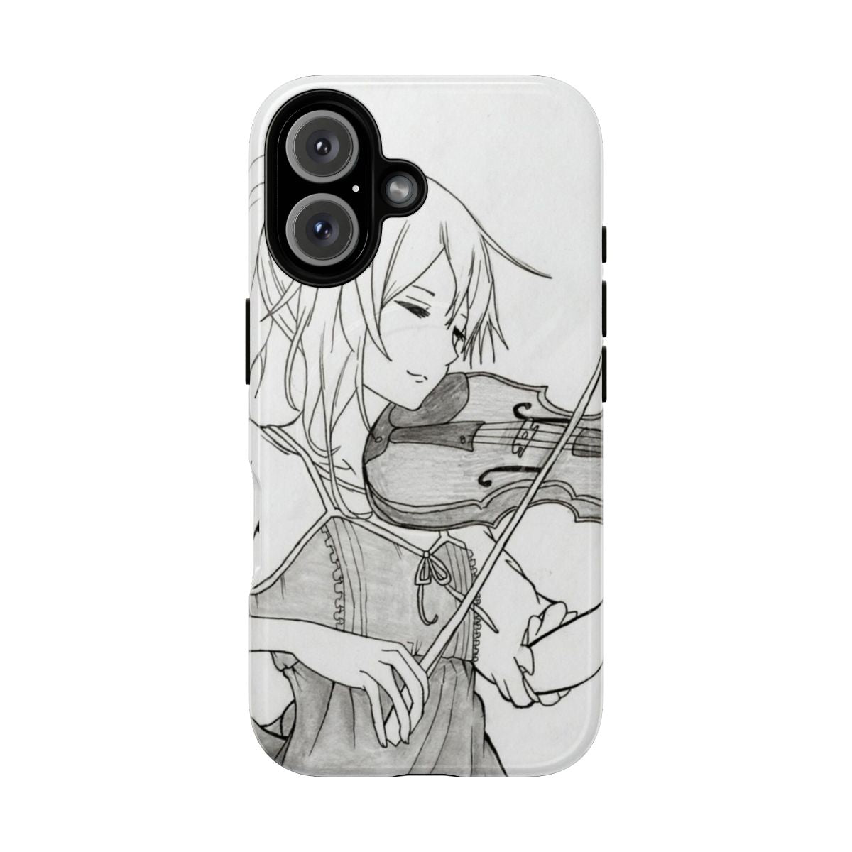 Magnetic tough phone case inspired by the anime series "Your Lie in April" featuring the character Kaori.