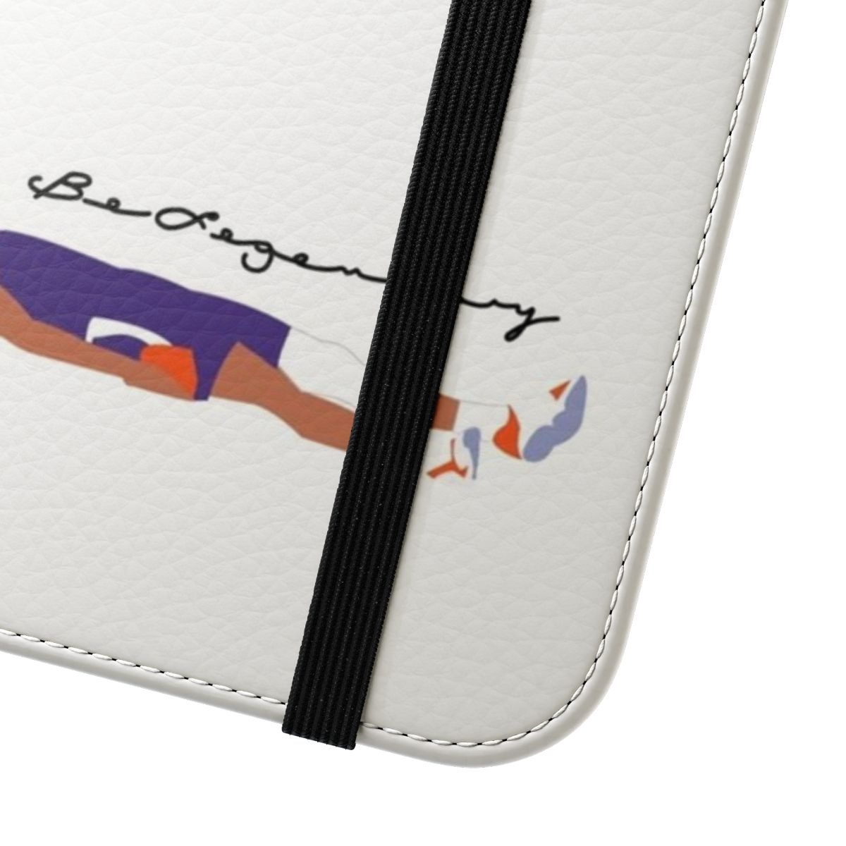 Flip cover phone case featuring a Devin Booker inspired design with a Kobe Bryant tattoo tribute - Close Up