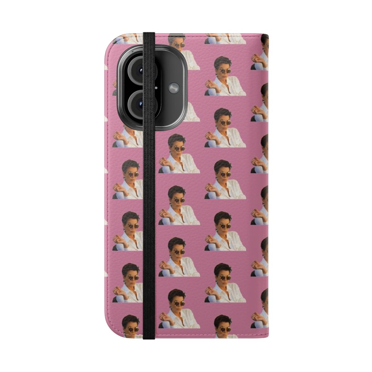 Kris Jenner-inspired flip phone case with sleek design - Folded Front