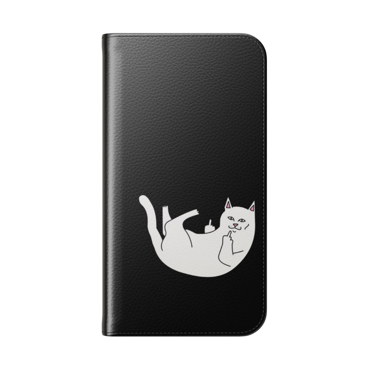 Flip phone case featuring a cat in a minimalist, aesthetic design - Folded Back