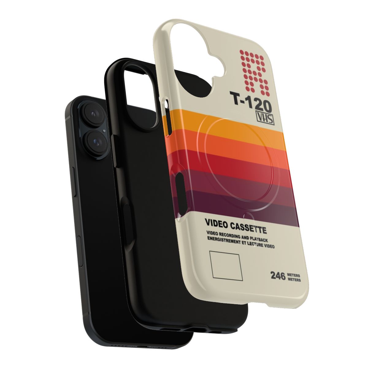 Retro VHS-inspired magnetic tough phone case with a vintage design - Layers