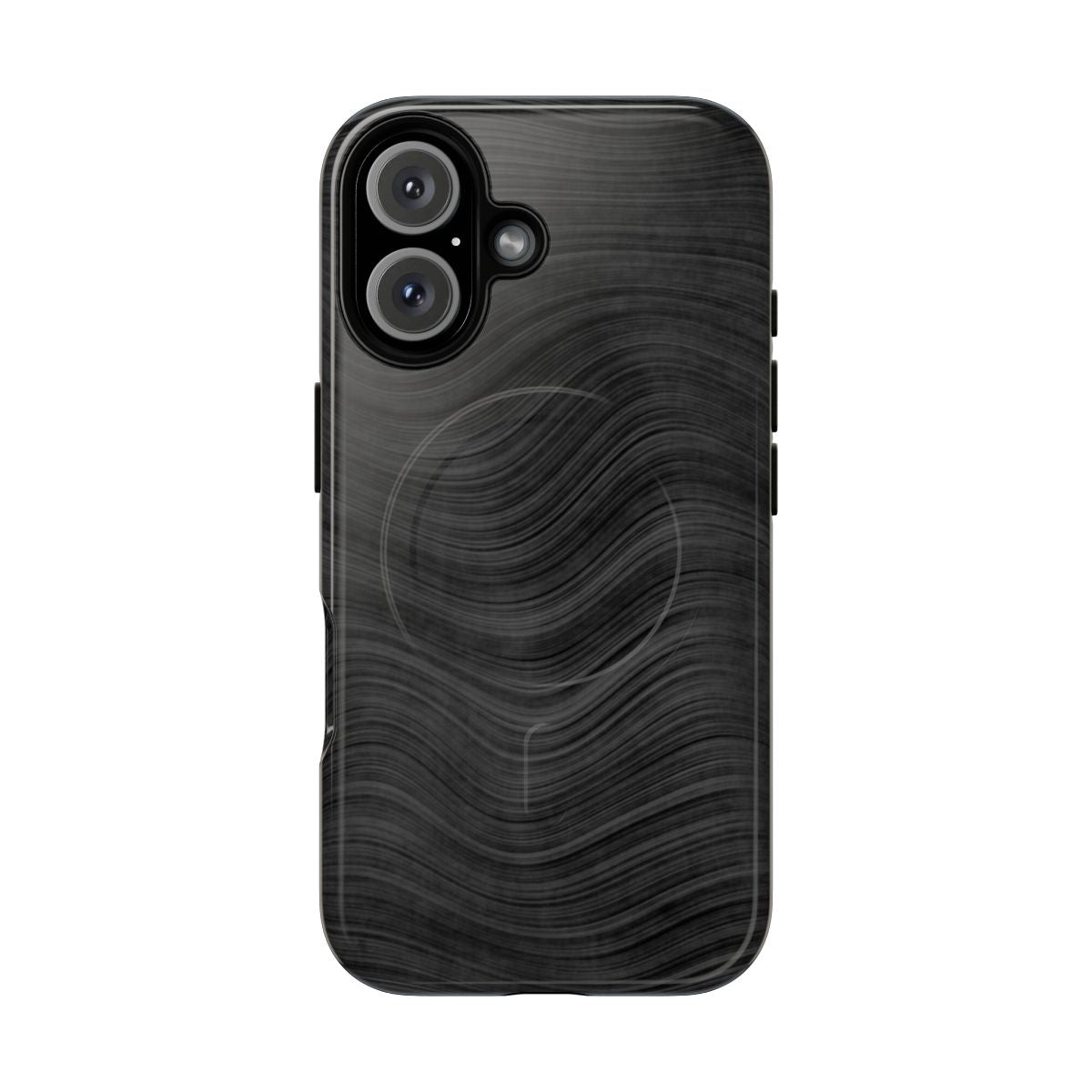 Beskar steel-inspired magnetic tough phone case with dark steel finish