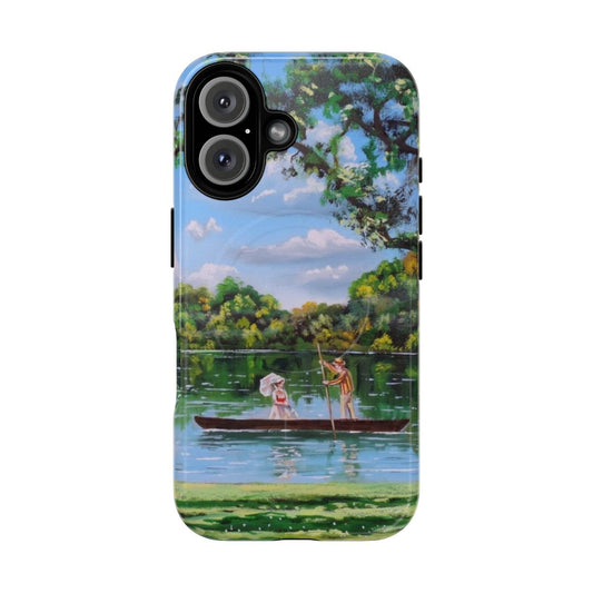 Whimsical phone case featuring a painting of Mary Poppins in the park