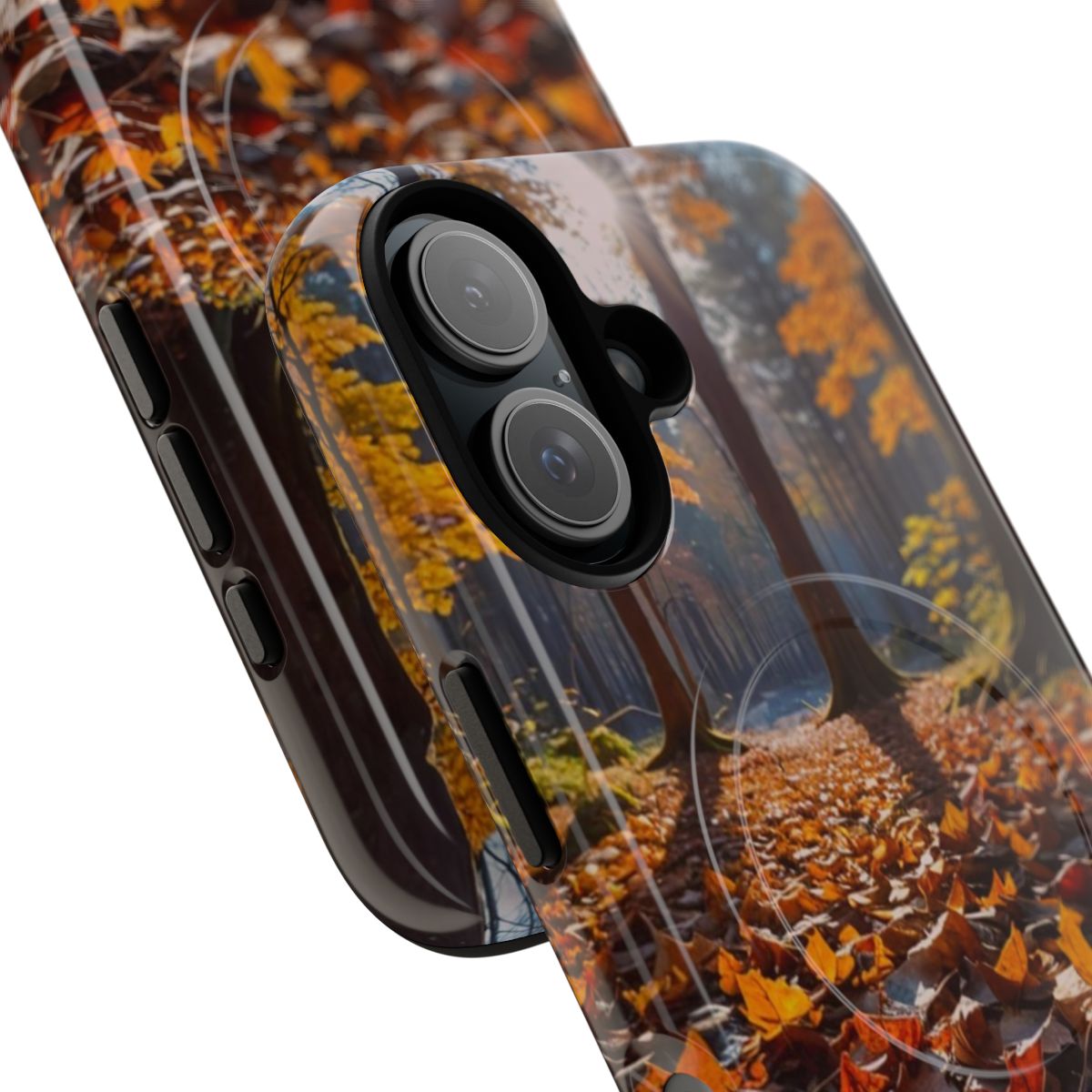 Colorful autumn leaves phone case with a magnetic, tough design - Detail