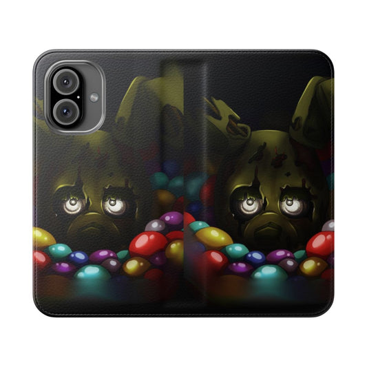 Springtrap inspired horror-themed flip cover phone case for smartphones