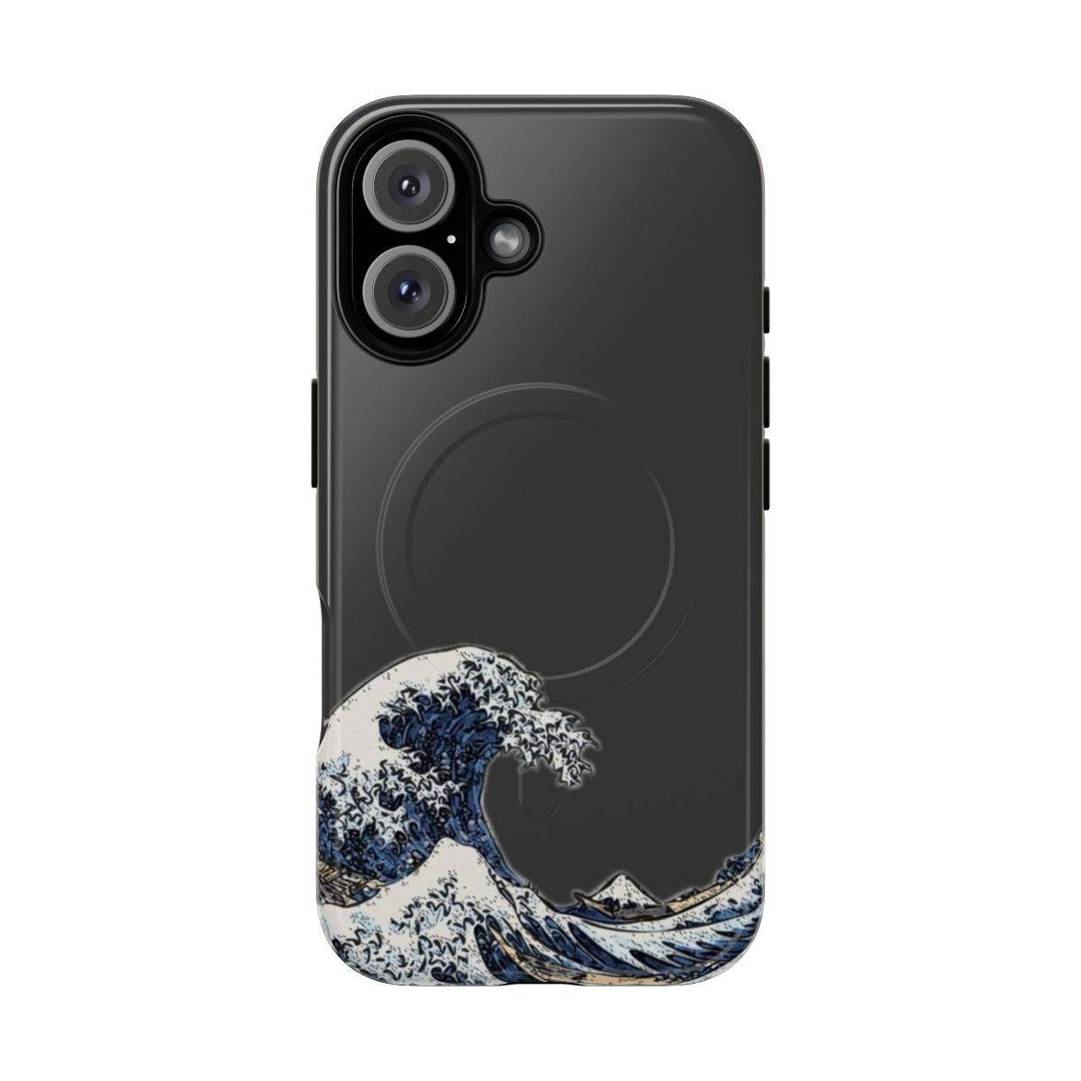 Minimalist phone case featuring Katsushika Hokusai's iconic "Great Wave off Kanagawa" ukiyo-e artwork