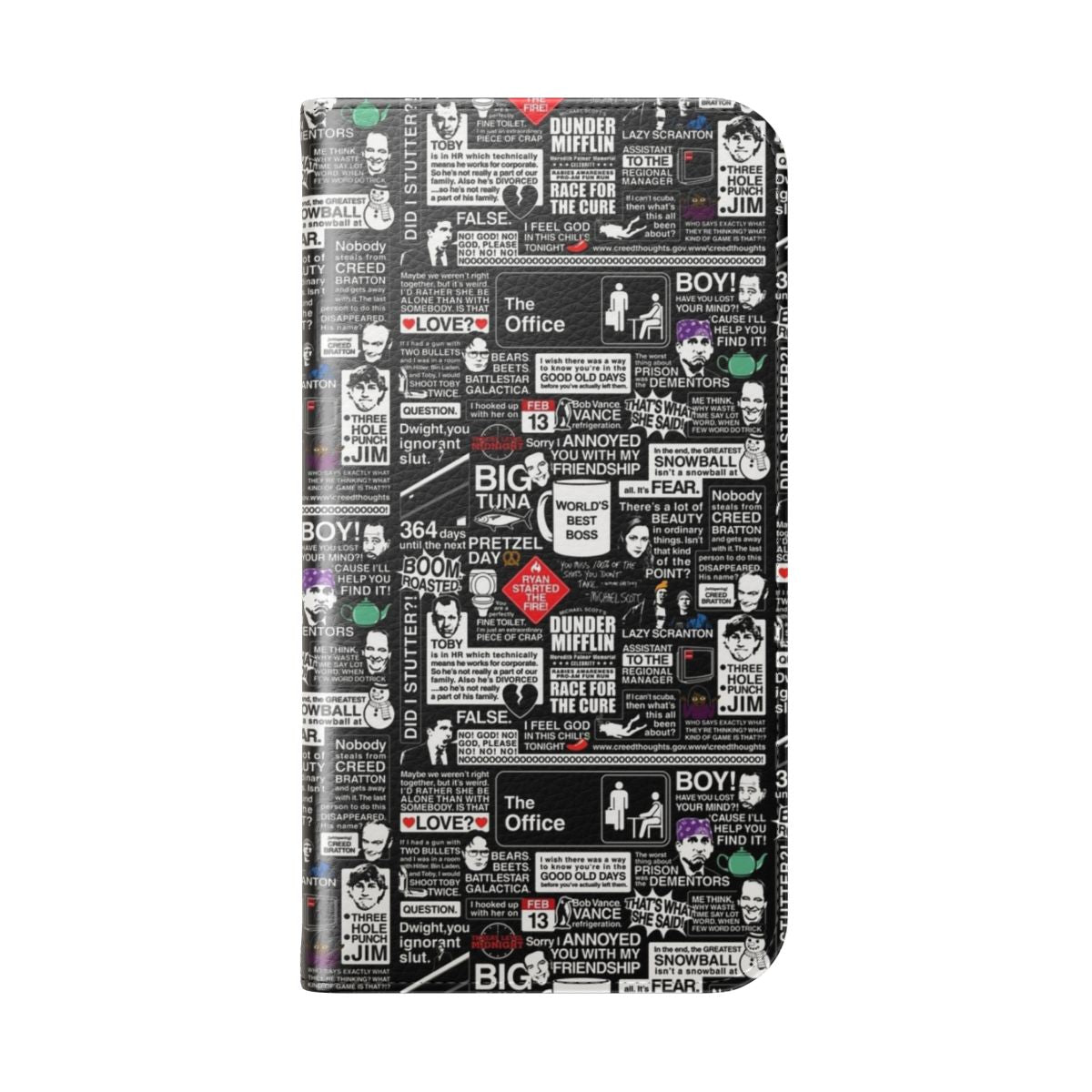 The Office Quotes Flip Phone Case - Smartphone Cover with Iconic TV Show Designs - Folded Back