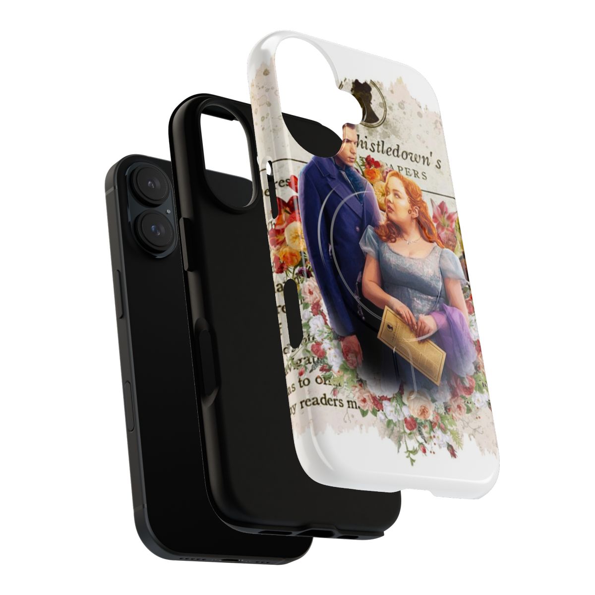 Bridgerton-themed phone case featuring Colin Bridgerton and Penelope Featherington - Layers