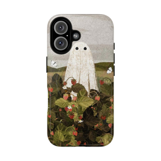 Strawberry Nature Magnetic Tough Phone Case with ghost, spirit, and butterflies