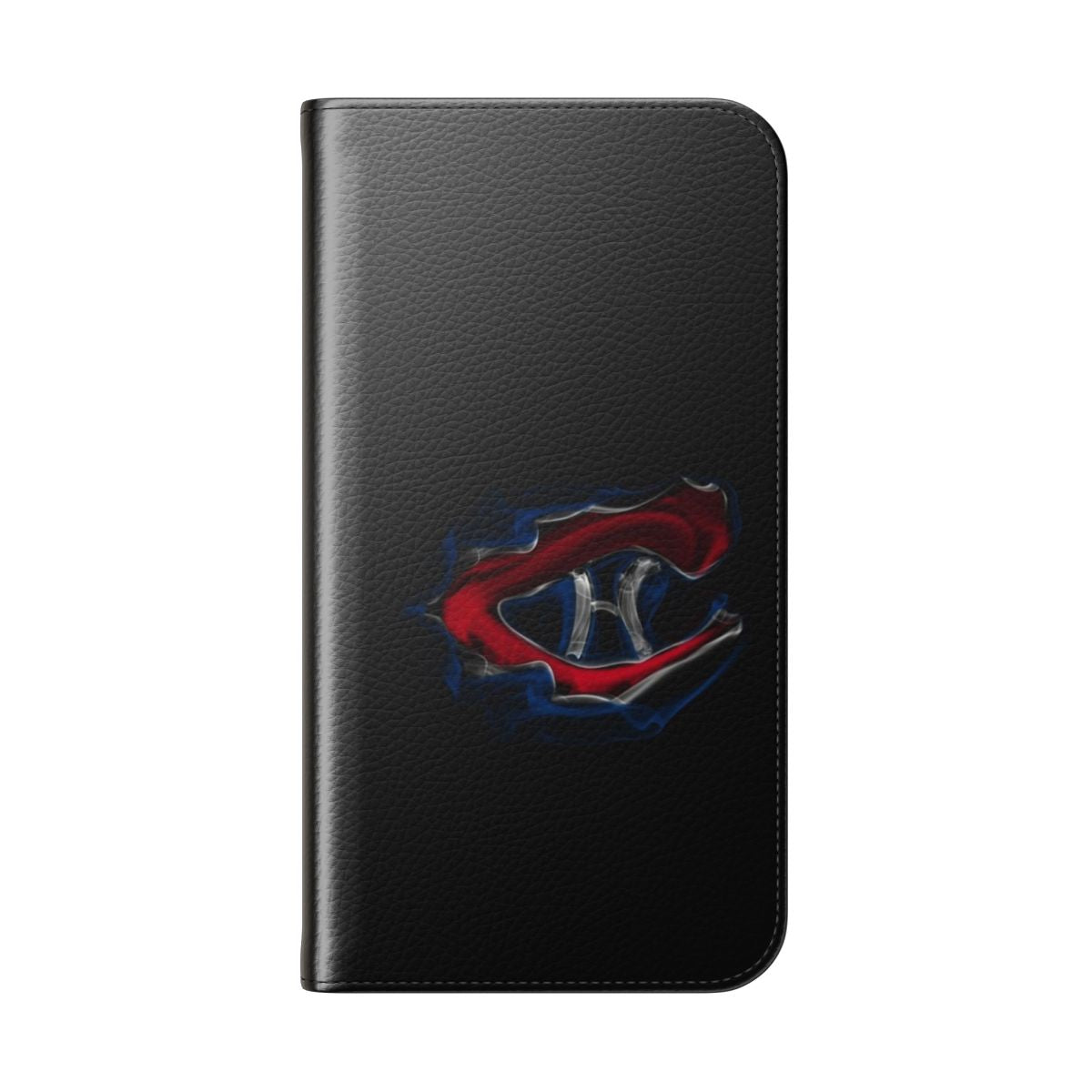 Smoke-themed phone case design featuring the iconic Montreal Canadiens NHL hockey team logo - Folded Back