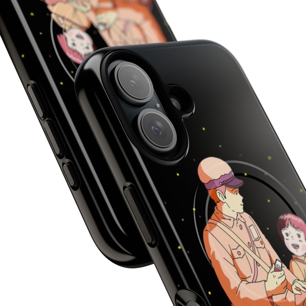 Magnetic phone case featuring characters Setsuko and Seita from the anime film Grave of the Fireflies - Detail