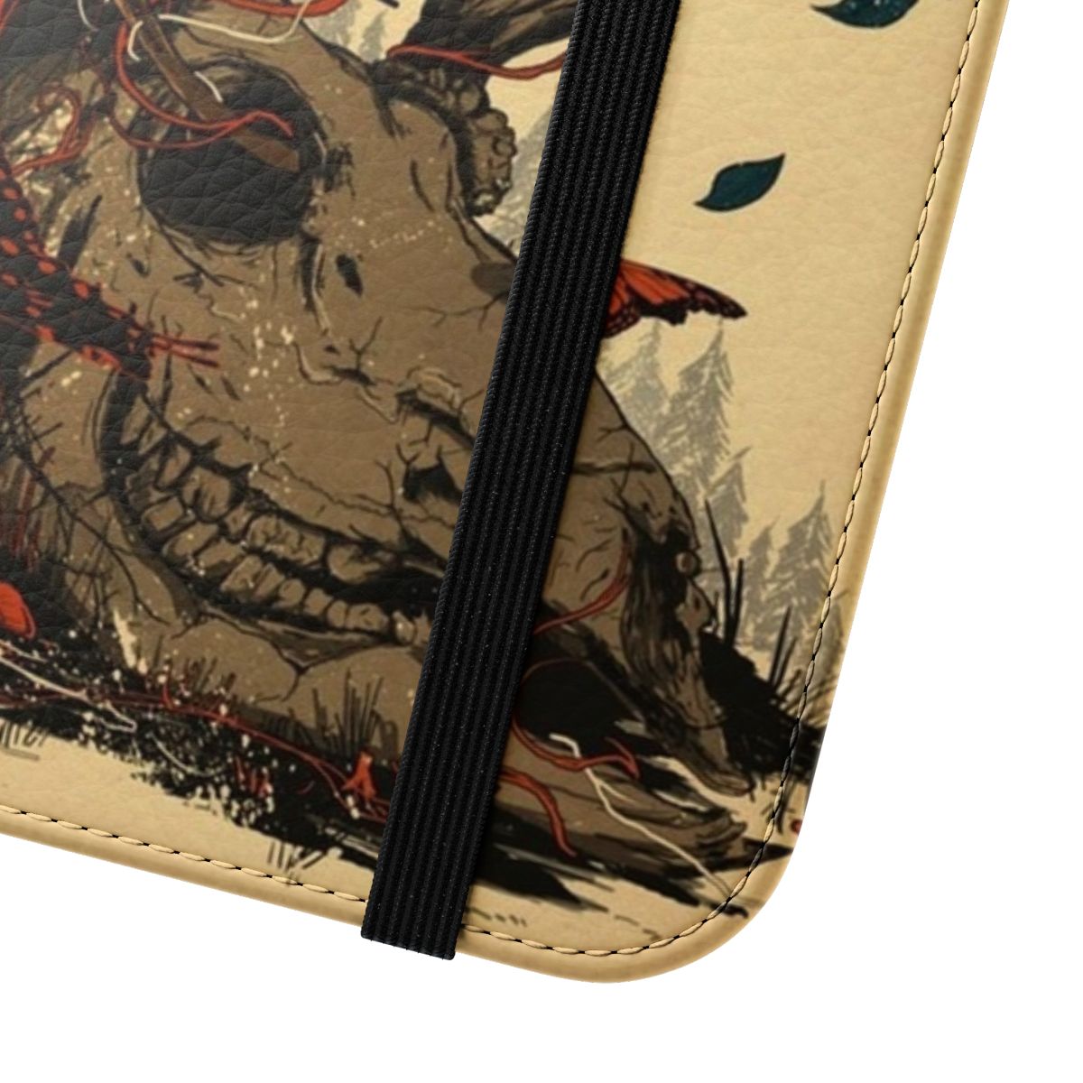 Dominate Flip Cover Phone Case with rustic nature and wildlife design - Close Up