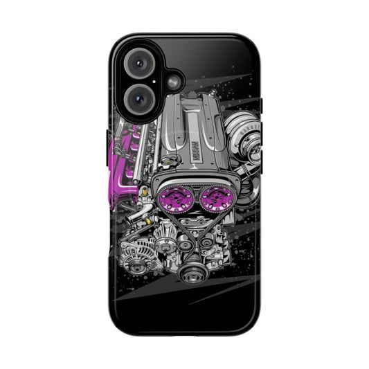 Nissan RB26 engine inspired magnetic tough phone case