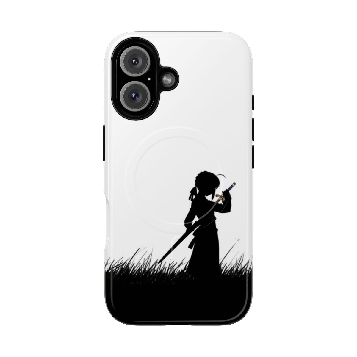 Magnetic, durable phone case featuring Fate series character Saber and her sword