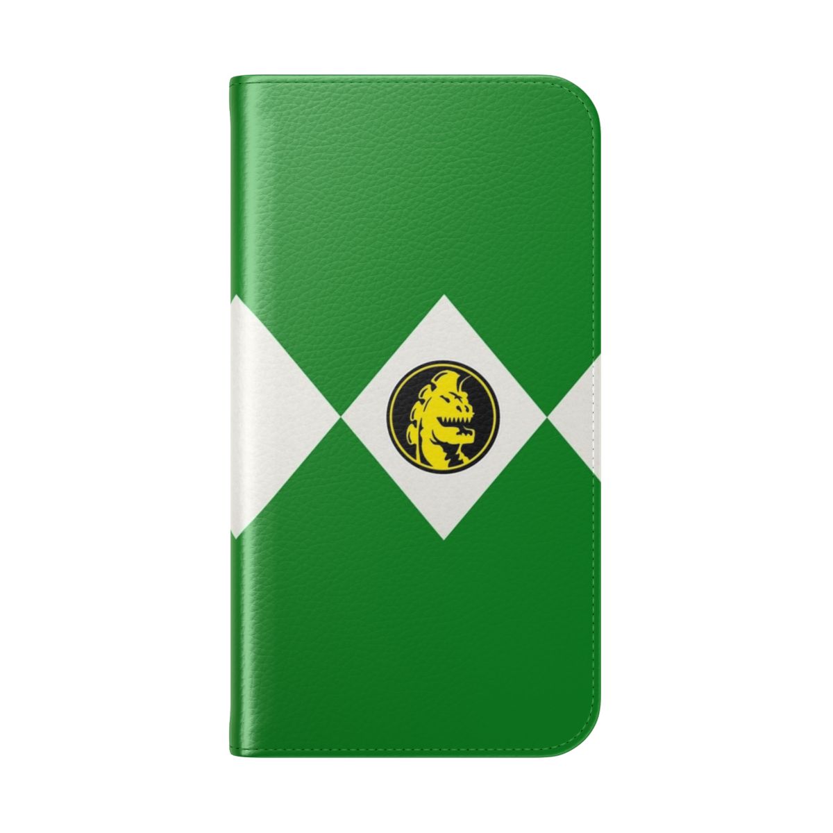 Flip cover phone case featuring the iconic Dragonzord from the Power Rangers franchise - Folded Back