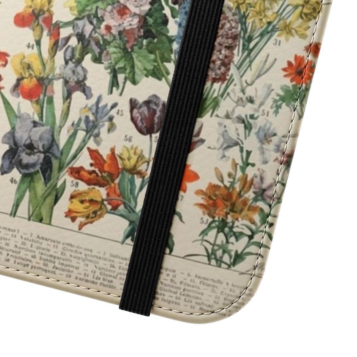 Vintage floral phone case with classic art illustration by Adolphe Millot - Close Up