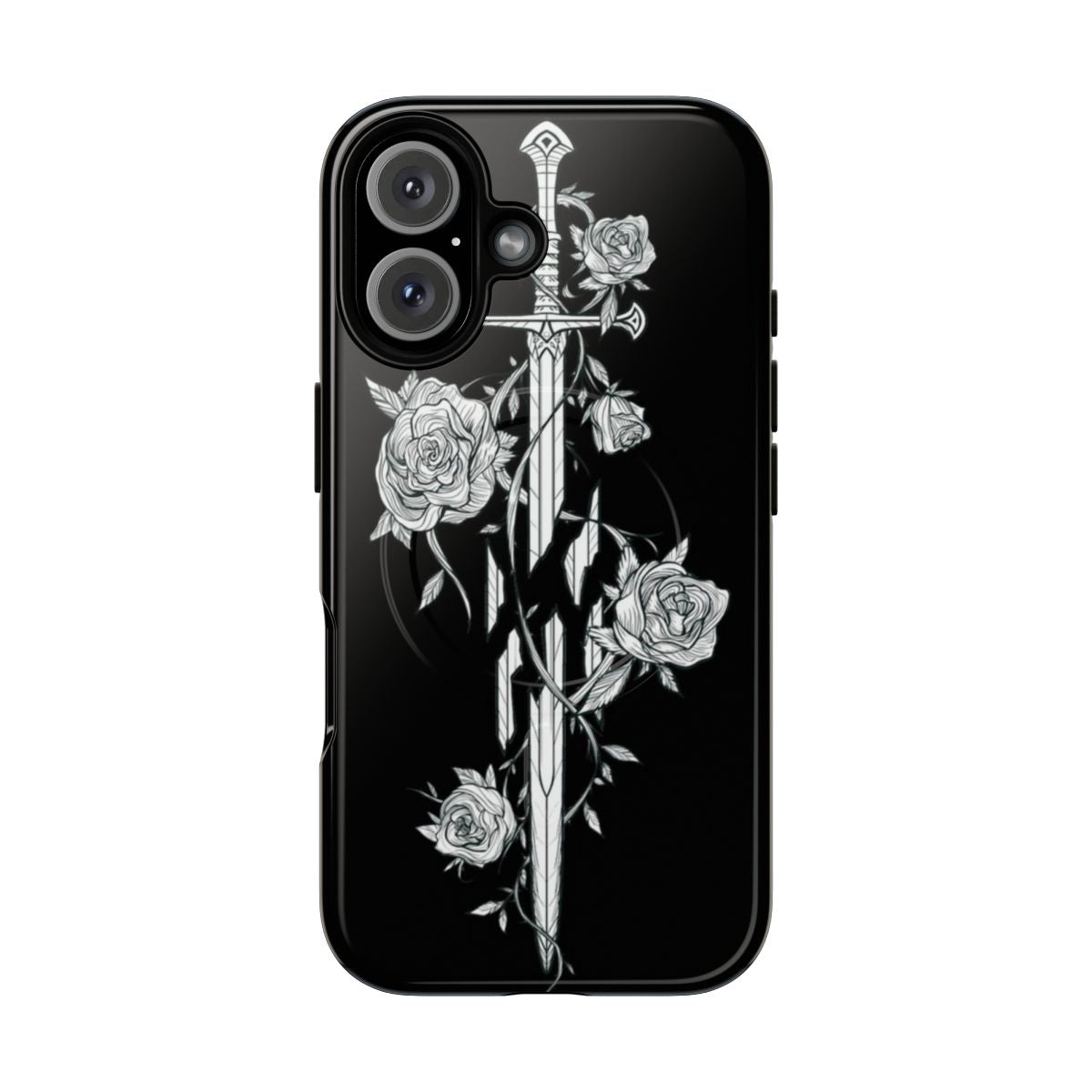 Magnetic tough phone case featuring lineart design of the Broken Sword from the Lord of the Rings universe