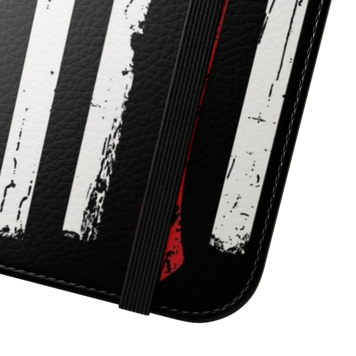 Distressed Thin Red Line Flag Phone Case for First Responders - Close Up