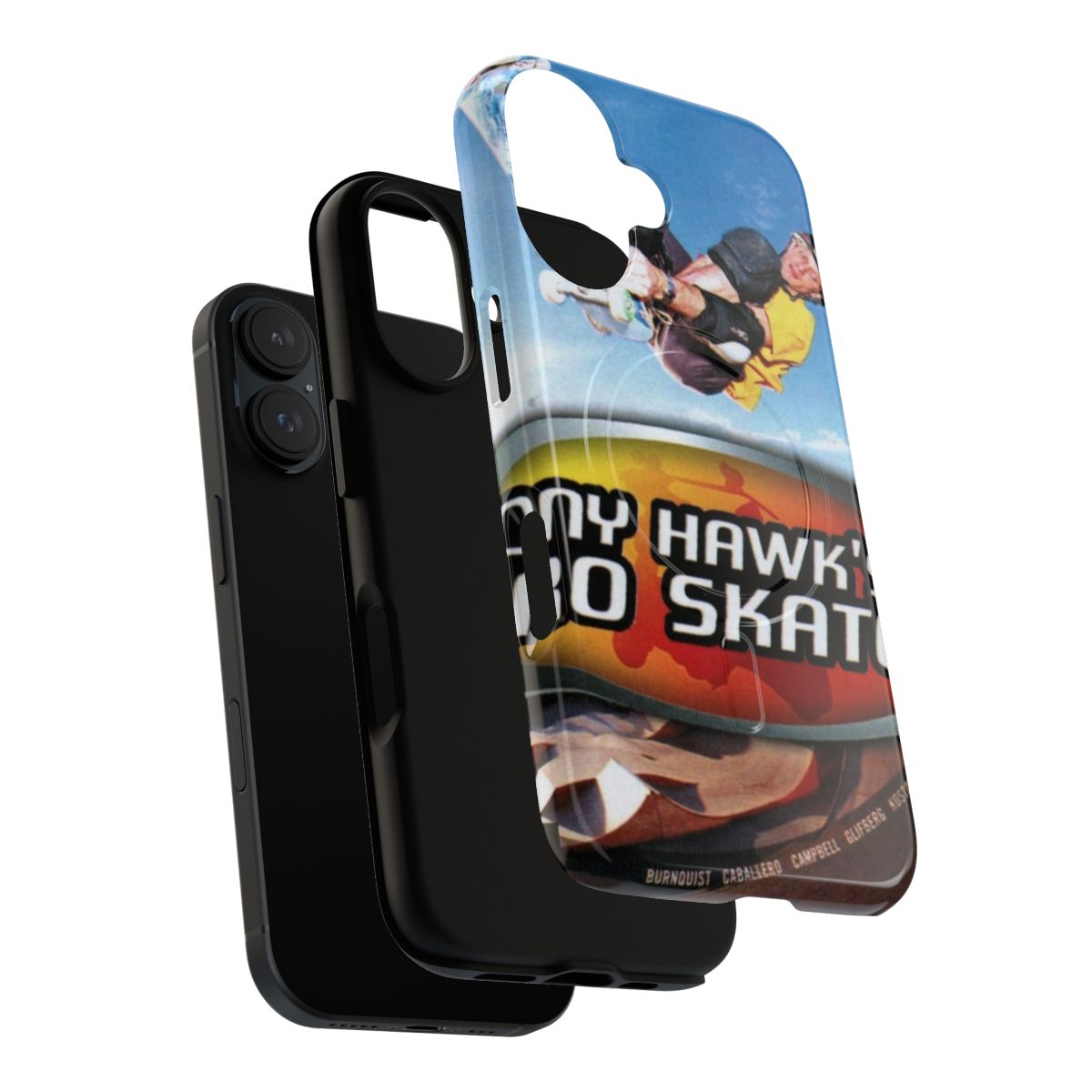 Skateboarding-themed magnetic tough phone case with Tony Hawk design - Layers